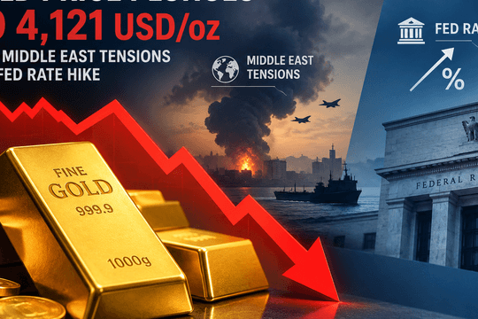 Giá vàng thế giới sáng 23/10 giảm rất mạnh