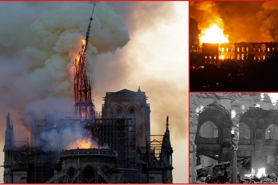 Trước Nhà thờ Đức Bà Paris, hỏa hoạn đã thiêu rụi các di sản văn hóa thế giới nào?