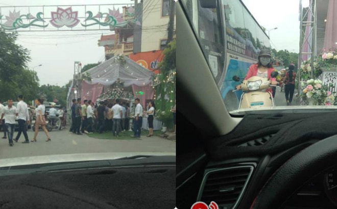 Dựng rạp cưới giữa đường, gia đình còn có hành động khiến dân mạng bức xúc