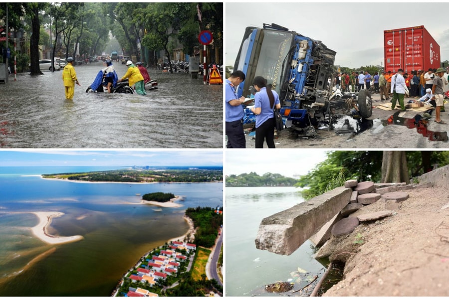 Ảnh tuần qua: Bờ kè Hồ Gươm bị sạt lở nghiêm trọng, gây mất mỹ quan đô thị