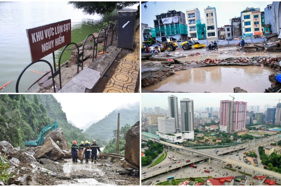 Ảnh tuần qua: Bờ Hồ Gươm được dựng rào sắt, đặt biển cảnh báo sụt lún