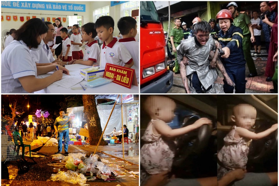 Ảnh tuần qua: Khám sức khỏe cho học sinh sau vụ cháy ở Công ty Rạng Đông