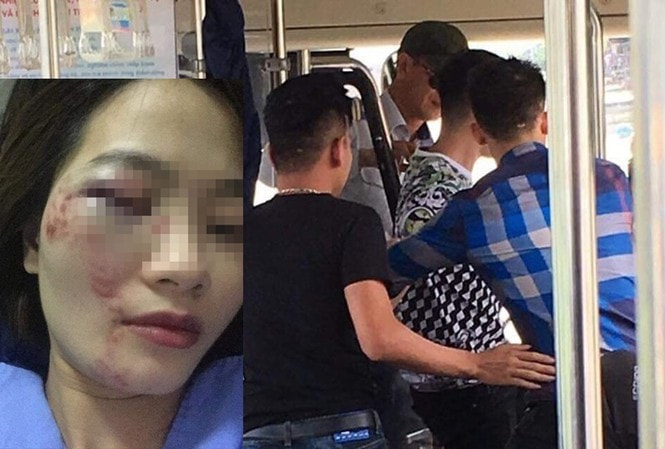Phẫn nộ nữ nhân viên phụ xe buýt bị 4 thanh niên hành hung dã man