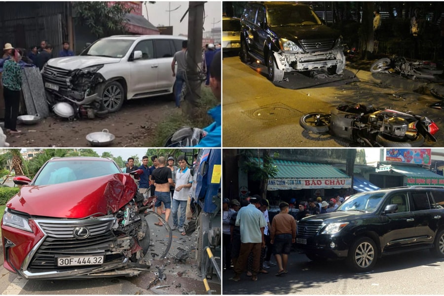 Hàng loạt vụ xe sang Lexus gây tai nạn kinh hoàng