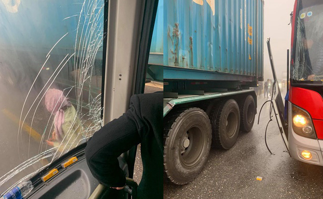 Xôn xao câu chuyện tài xế container lanh lẹ, cứu sống hơn 10 người trên xe khách thoát chết