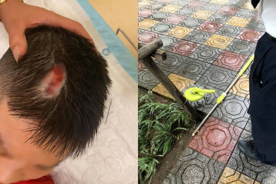 Hà Nội: Chổi lau nhà rơi từ tầng 5 chung cư khiến bé trai phải nhập viện cấp cứu