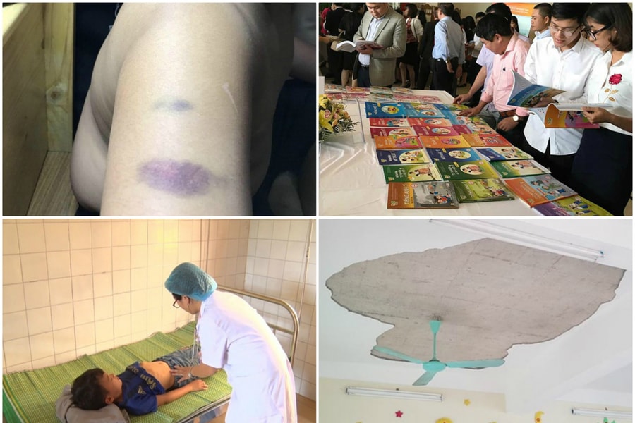 Giáo dục tuần qua: Cô giáo trường quốc tế đánh học sinh, 5 trẻ mầm non bị vữa trần nhà rơi trúng