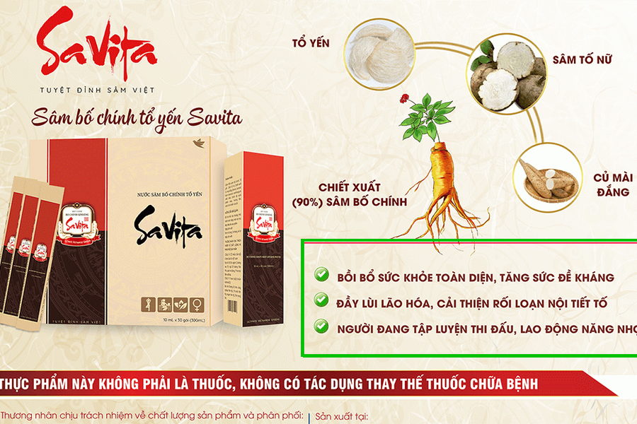 Nhiều sản phẩm của Công ty Sâm Bố Chính Savita quảng cáo chui, chưa được cấp phép?