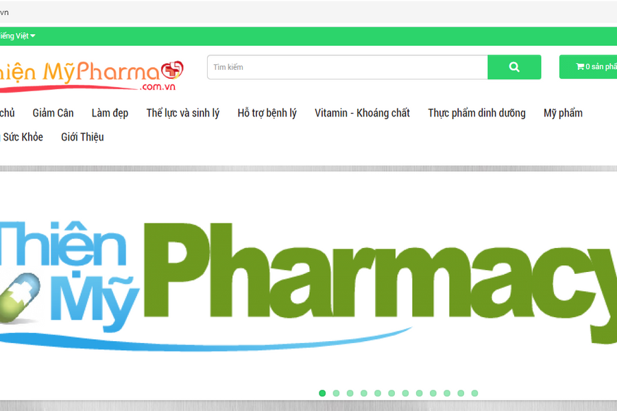Hàng loạt sản phẩm quảng cáo sai phép trên website thienmypharma.com.vn