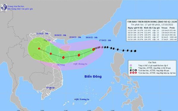 Tin bão mới nhất: Bão số 6 có khả năng suy yếu khi vào đất liền