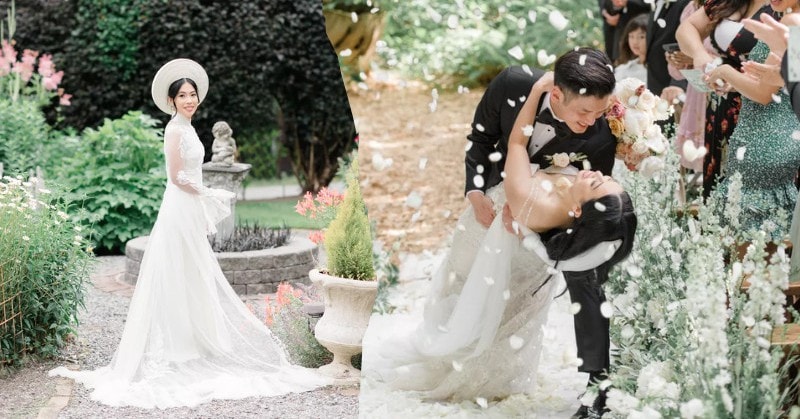 Cặp đôi Việt lên tạp chí Mỹ: Đám cưới với 3000 bông hồng và chiếc váy cưới trong mơ