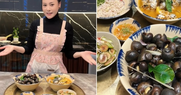 Phương Oanh chăm chỉ vào bếp trổ tài nấu toàn món ngon, bật mí làm món ốc luộc ấm trời Đông