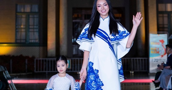 Mẫu nhí Hoàng Diệp cùng NTK Chế Quyết Tiến tôn vinh áo dài Việt Nam tại Nhật Bản