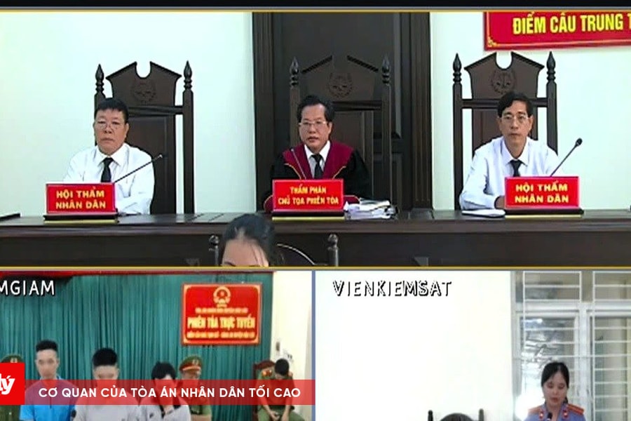 TAND huyện Hậu Lộc tổ chức phiên tòa rút kinh nghiệm trực tuyến, kết nối với 27 điểm cầu