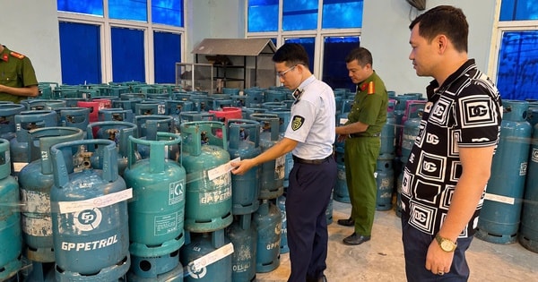 Hàng trăm bình gas mang nhãn Petro Hồng Hà, Venus, Toàn Cầu, Thăng Long được san chiết trái phép