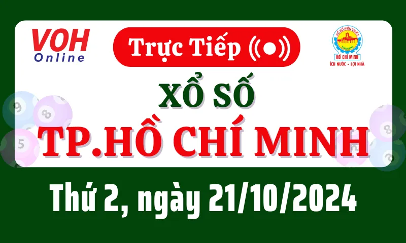 XSHCM 21/10 - Kết quả xổ số TP.HCM hôm nay thứ 2 ngày 21/10/2024