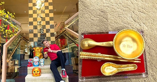 Dân mạng xôn xao hình ảnh bộ bát đũa vàng khắc tên Đàm Vĩnh Hưng