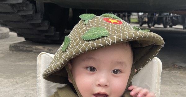 Hình ảnh đáng yêu của em bé 8 tháng tuổi được đi chơi lễ 30/4