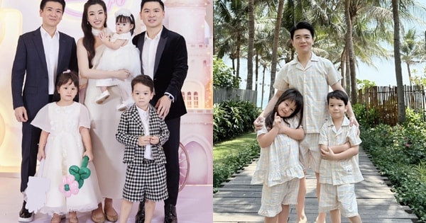 Anh chồng Đỗ Mỹ Linh đi du lịch cùng cặp song sinh,  khoe khéo đồ em dâu 'tài trợ'