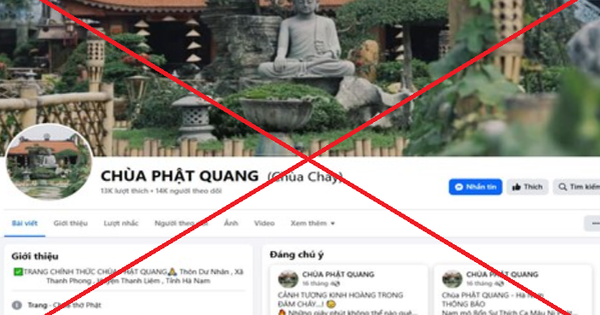 Cảnh báo giả mạo Fanpage chùa Phật Quang để kêu gọi từ thiện