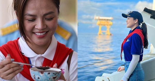 Khoảnh khắc Thu Quỳnh 'Cha tôi người ở lại' khóc khi ăn món này ở Trường Sa