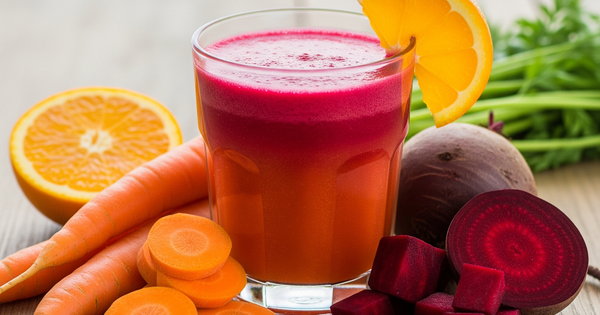 5 lý do để uống bộ ba nước ép củ cải đường, cà rốt và cam mỗi sáng