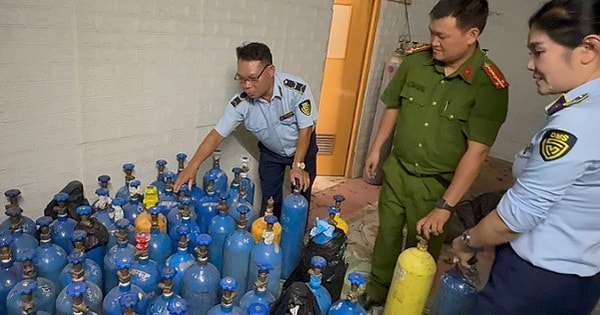 Đánh sập lò ‘khí cười’ trái phép, thu giữ hàng trăm bình khí N2O không rõ nguồn gốc