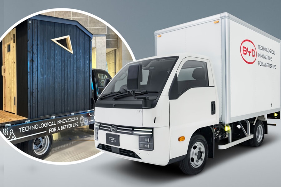 BYD trình làng xe tải cung cấp điện năng cho cả phòng xông hơi