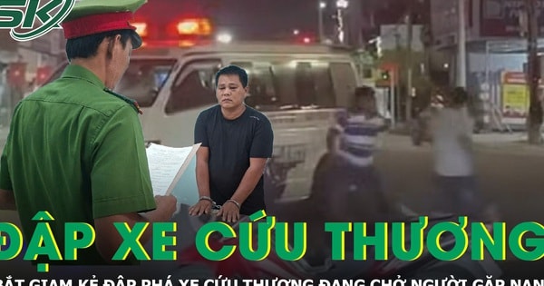 Bắt giam người đàn ông đập phá xe cứu thương đang chở người gặp nạn