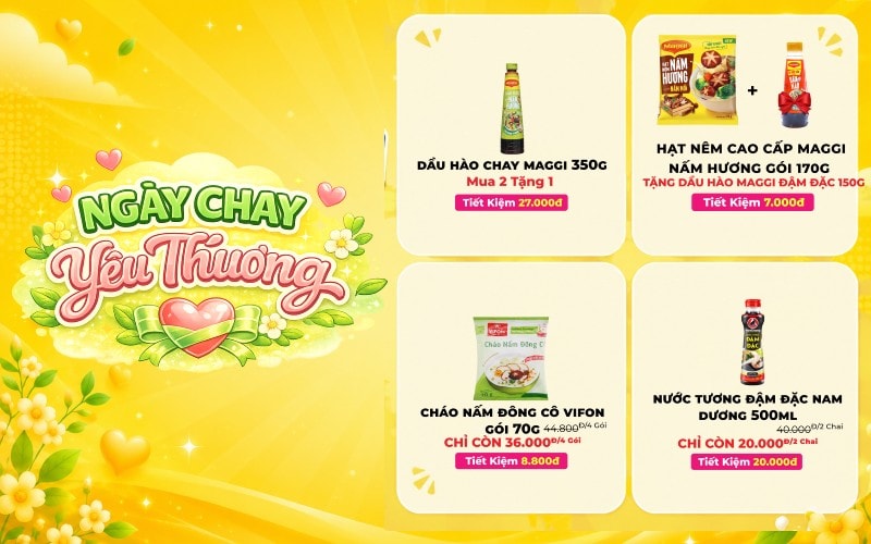 Mẹo mua sắm gia vị và thực phẩm chay tiết kiệm tại Bách hóa XANH từ ngày 13/06