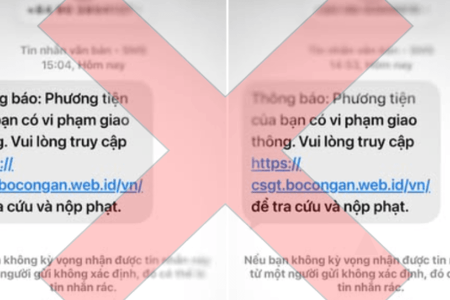 Nhận tin nhắn 'phương tiện của bạn có vi phạm giao thông', đừng vội làm điều này