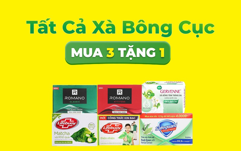 Mẹo săn ưu đãi mua 3 tặng 1 xà bông cục Lifebuoy Romano tại Bách hóa XANH