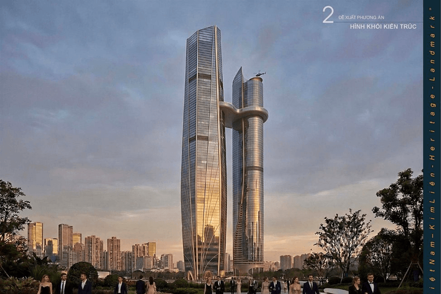 Đề xuất tháp đôi 99 tầng cao 568m vốn 3,5 tỷ USD tại đường Đào Duy Anh, Hà Nội
