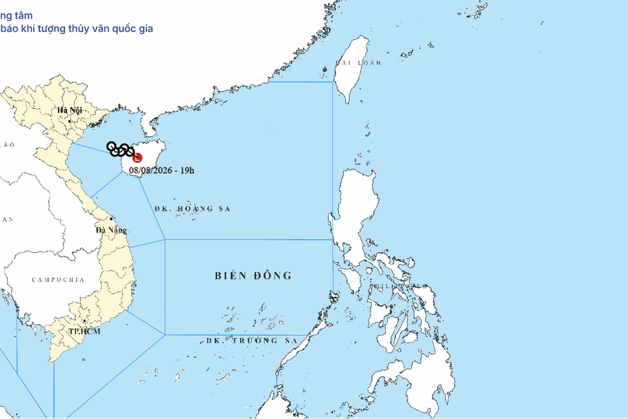 Tin cuối cùng về áp thấp nhiệt đới trên đảo Hải Nam ngày 08/08/2026: Biển Đông còn gió mạnh