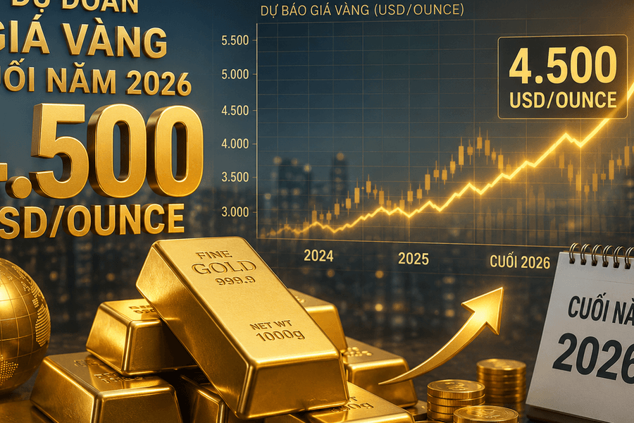 LBMA dự báo giá vàng thế giới vận động quanh mức 4.500 USD cuối 2026