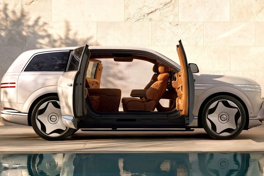 Genesis GV90 lộ diện: SUV không có cột B, cửa mở ngược độc đáo